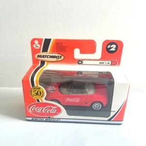2001 Coca Cola Matchbox 1:64 Diecast MFG 1.8i Red Convertible Car